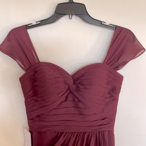Azazie Dresses & Skirts - AZAZIE MILLIE Floor length chiffon Dress in Cabernet size A0